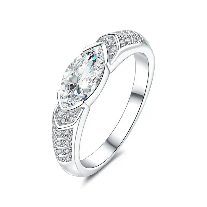 925 argent Sterling 1ct Marquise Moissanite bague bleu vert oeil d'horus gardien Couple unisexe bijoux pour hommes