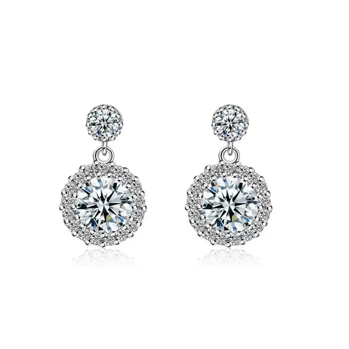 Boucles d'oreilles en argent sterling 925 zirconium pour femmes élégantes occasions spéciales partys soirée chic