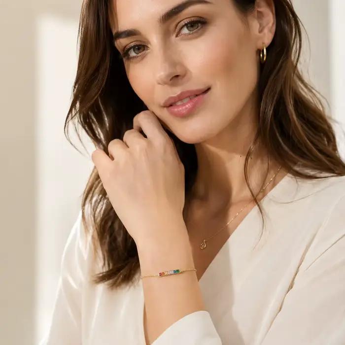 Bracelet plaqué or en argent regardé 925 pour femme, bijoux vintage, Europe, comparateur de charbon, cadeau