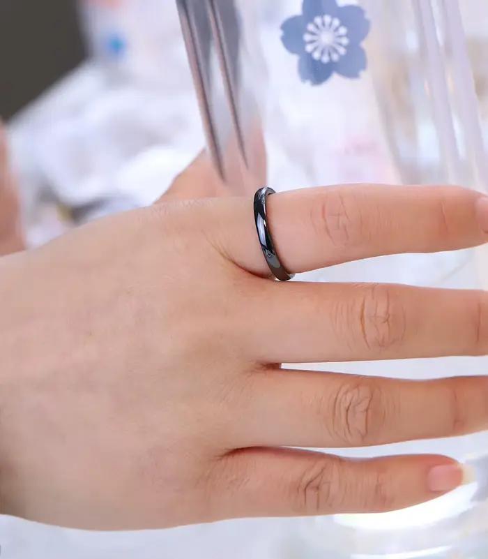 Bague en céramique lisse pour femmes, moderne et élégante, tracker de sommeil intégré, pour mariage et occasions spéciales