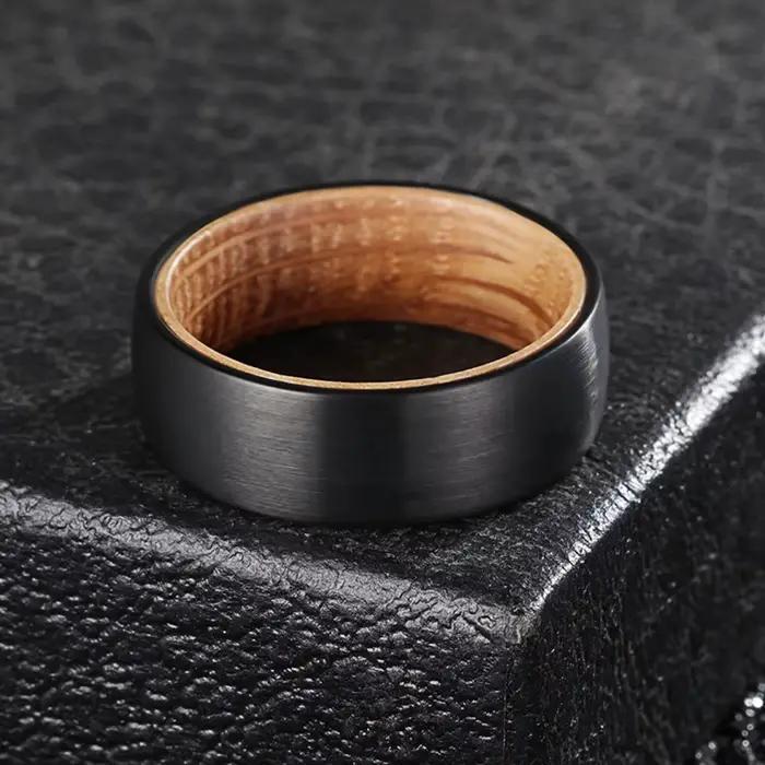 Bague classique en bois pour hommes