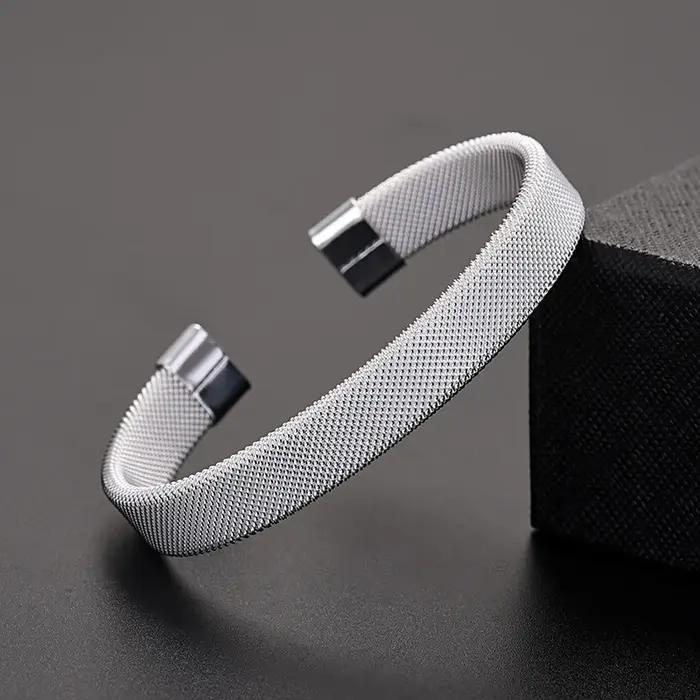 Bracelet manchette en argent sterling 925 de haute qualité