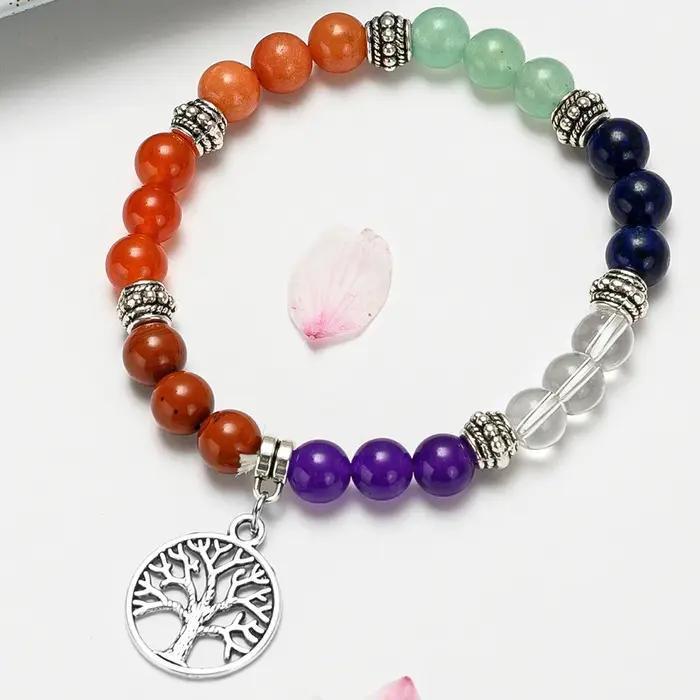 Bracelet Arbre de Vie 7 Chakras en pierre naturelle