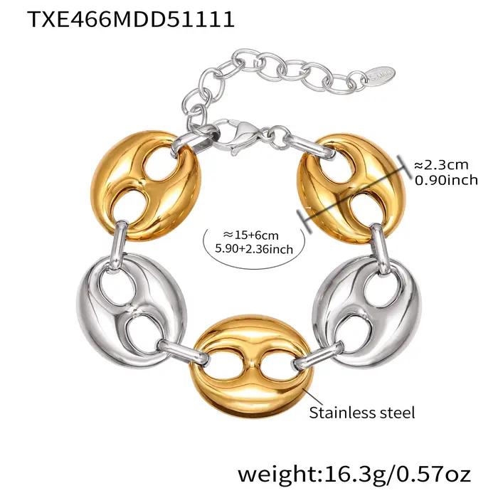 Ensemble de collier et bracelet en acier inoxydable plaqué or pour femmes occasions spéciales