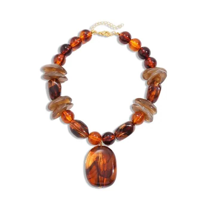 Collier élégant en acrylique ronds pour femmes style mode occasion spéciale cadeau de fête