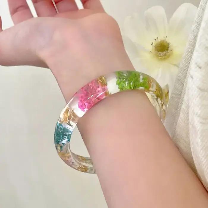 Bracelet manchette large en acrylique style bohème simple