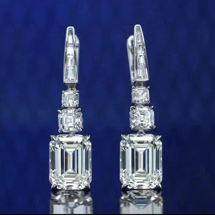 Boucle d'oreille carrée en argent regardé 925