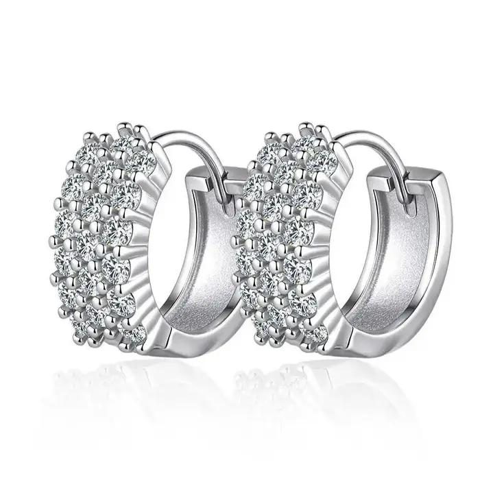 Boucles d'oreilles Moissanite complètes pour femmes S925 bijoux de mariage en argent Sterling