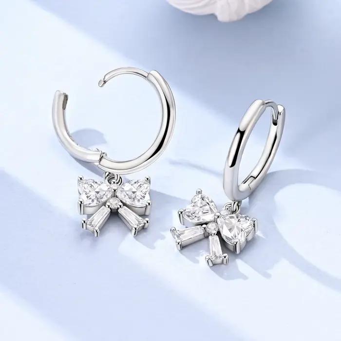 Boucles d'oreilles en argent Sterling 925 pour femmes avec certificat GDTC pour occasions spéciales et designs originaux