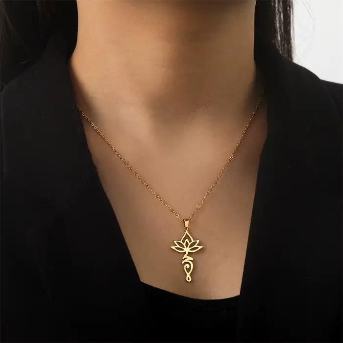 Collier Anni Unalome en acier inoxydable avec pendentif Unalome pour femmes spiritualité yoga guérison bijoux spirituels occassions spéciales