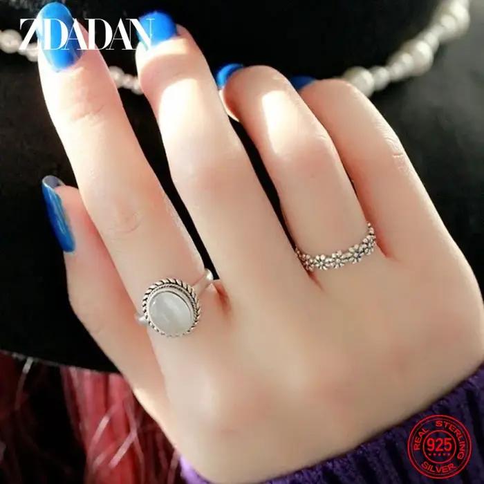 ZDADAN 925 en argent Sterling nouveauté bague marguerite pour les femmes mode bijoux de mariage