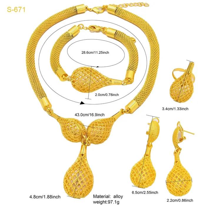 Ensemble de bijoux ANIID style bohème en or 24 carats squelette pour mariage femme occasions traditionnelles