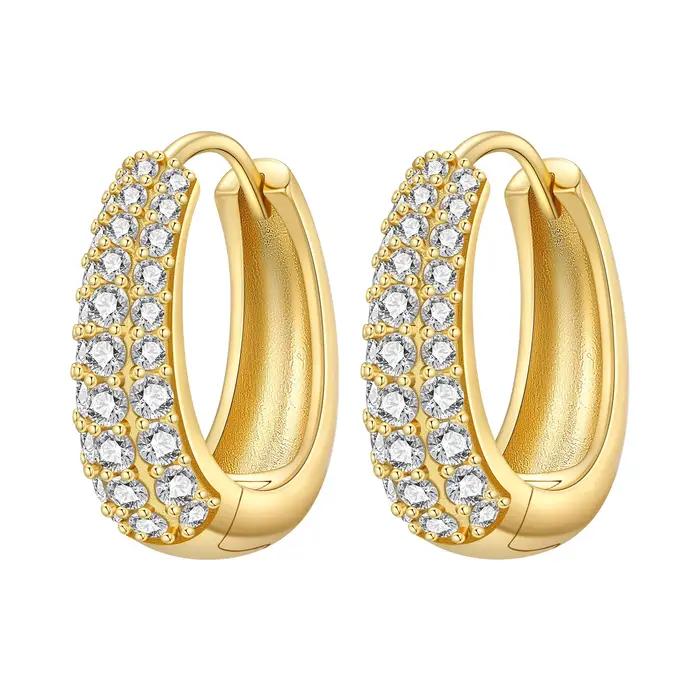 PANPOKI – boucles d'oreilles en argent Sterling S925, dorées, minimalistes, bijoux pour femmes, cade