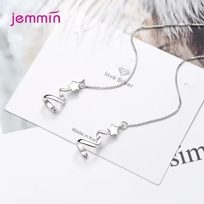 Boucles d'oreilles en argent Sterling 925 avec pendentif étoile romantique et mignon pour femmes et filles occasions spéciales mariage fiançailles fête