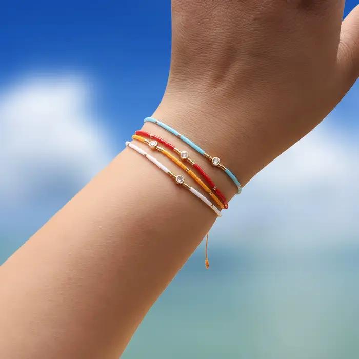 Bracelet Minimaliste Style Français, Fait Main, Tressé, Mode, Cristal, Bijou Fin, Cadeau, Ethnique, Pulseras, Bracelet Miyuki