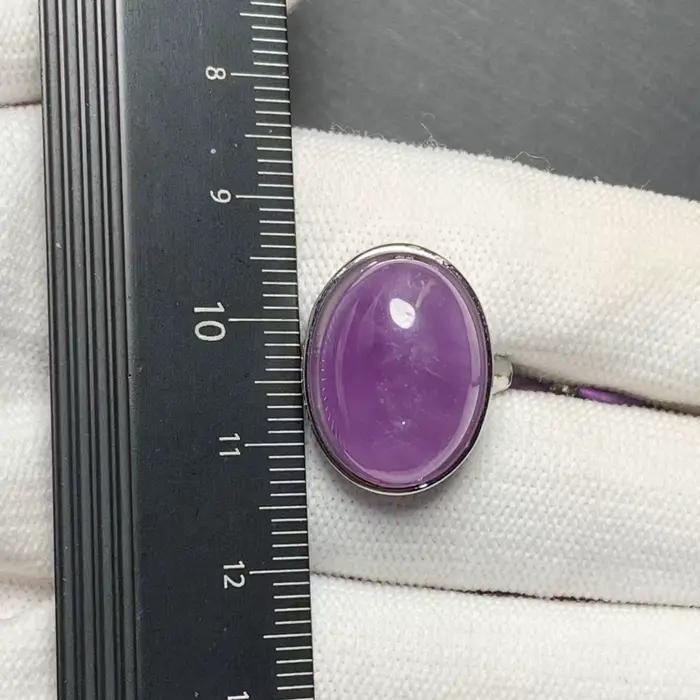 Bague améthyste naturelle en pierre précieuse réglable avec placage d'argent et finition or jaune clair pour femme élégante
