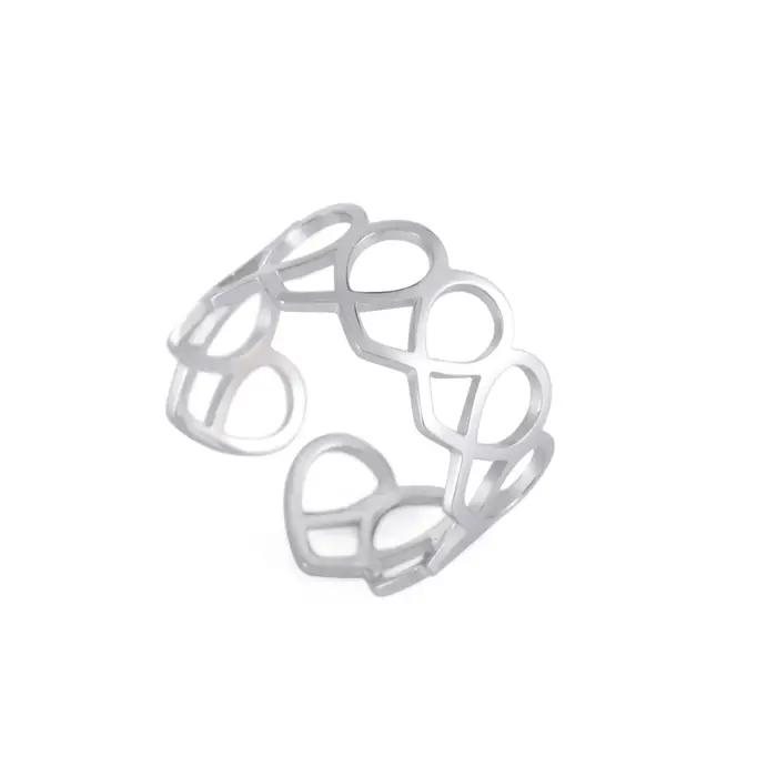 Bague en acier inoxydable plaqué or 18 carats forme cœur romantique et mignon cadeau pour mariage saint valentin anniversaire occasions spéciales