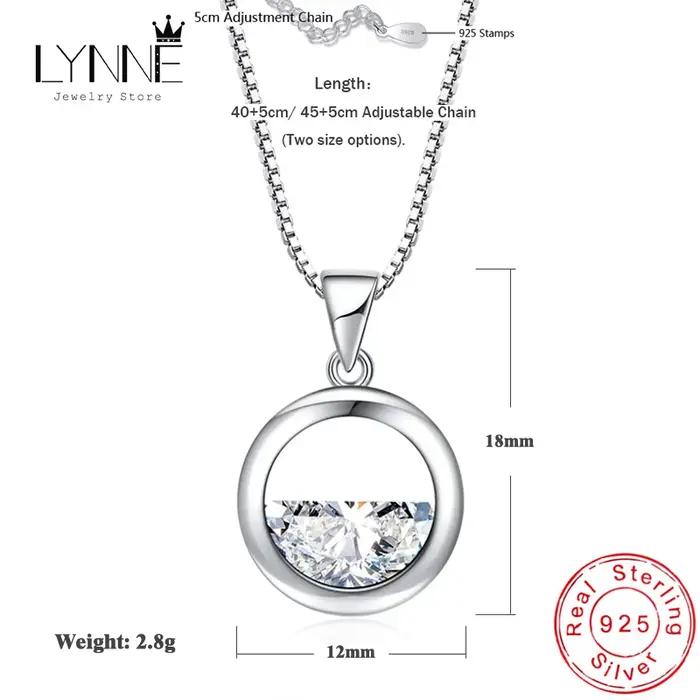 Colliers avec pendentif rond en cristal demi-cercle pour femmes, argent 925, brillant, bijoux cadeau