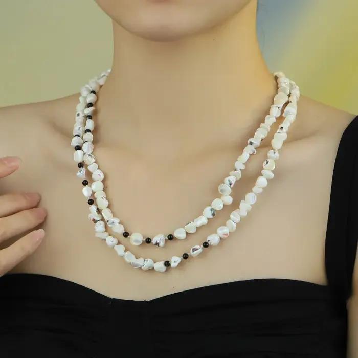 Collier de coquillage Double couche fait à la main