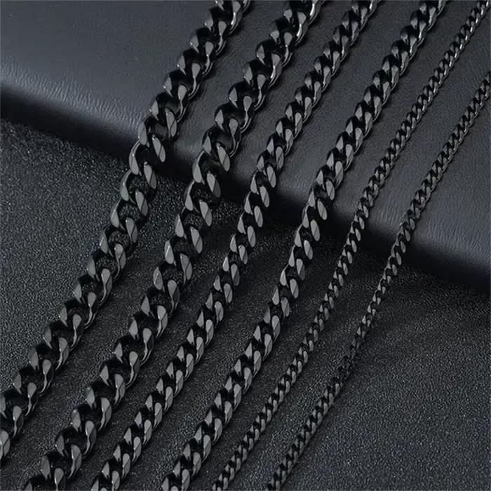 Collier classique pour hommes et femmes, largeur 3 à 7 MM, Long collier en acier inoxydable, chaîne, bijoux, 2021