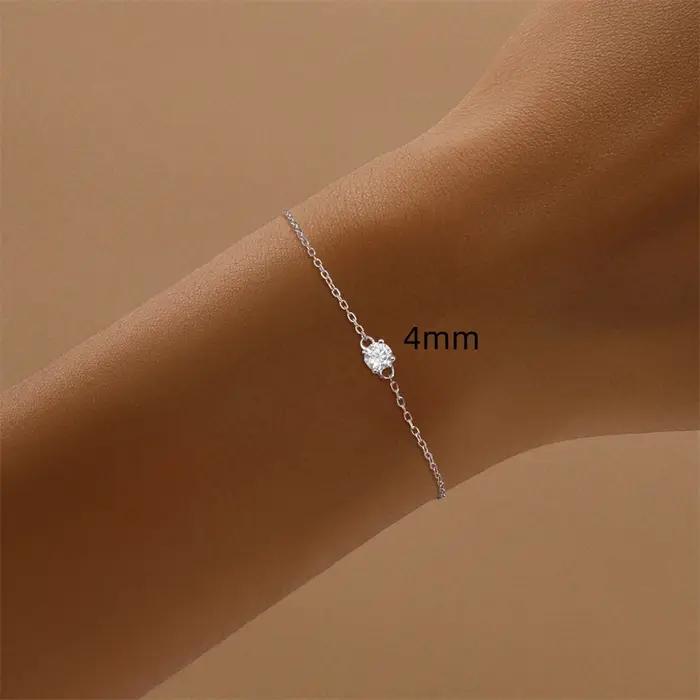 Bracelet en argent sterling 925 serti de moissonite rose pour femmes, bijou de mariage et occasions spéciales