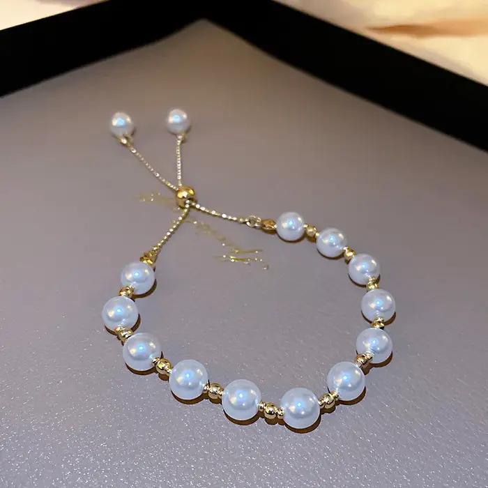Bracelet en perles baroques simulées pour femmes élégantes occasions spéciales anniversaires mariages cadeaux festifs