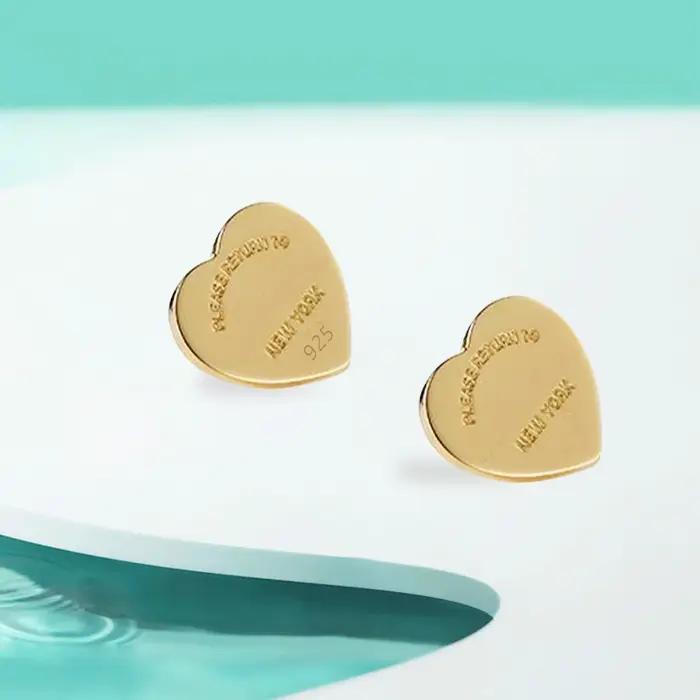 LENNIK – boucles d'oreilles en forme de cœur plaquées or 18 carats
