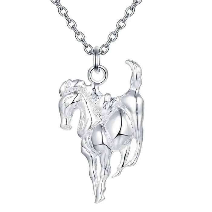 Collier en argent sterling 925 avec pendentif cheval élégant pour femmes occasions spéciales et parties
