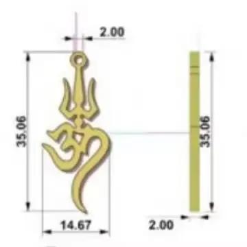 Nouveau produit - Bijoux tendance en acier inoxydable - Collier amulette en acier titane avec symbole Trident Om de Shiva