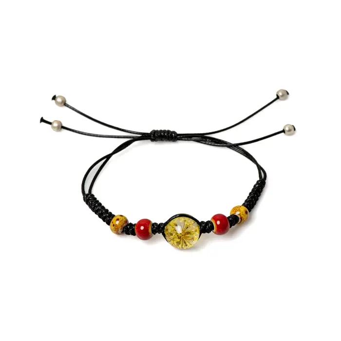 Bracelet perlé en céramique rouge pour hommes et femmes