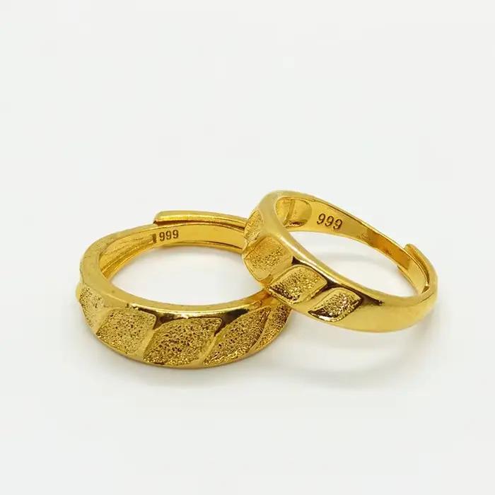 Alliances de mariage YNO en or jaune 18 carats plaqué pur pour homme et femme occasions spéciales romantiques