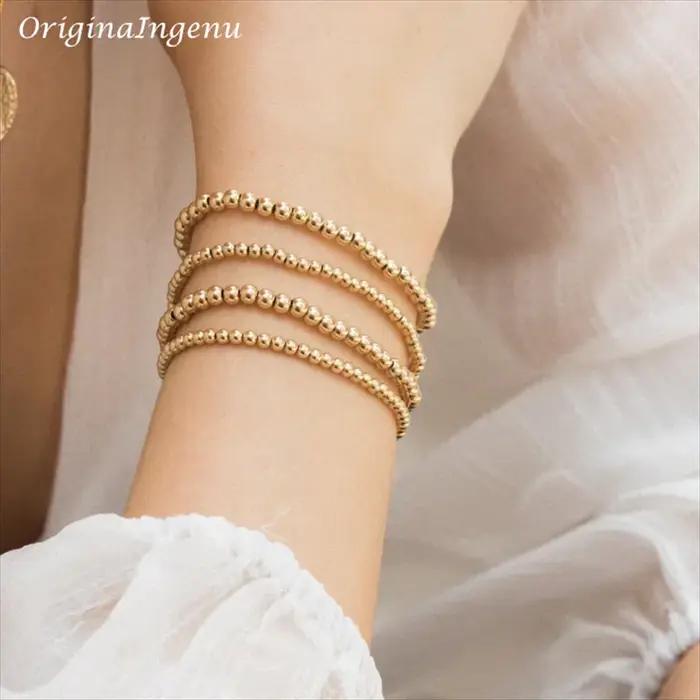 Bracelet de perles en or fait à la main