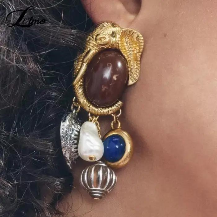 Ensemble luxueux collier et boucles d'oreilles pendentif bijoux animaux