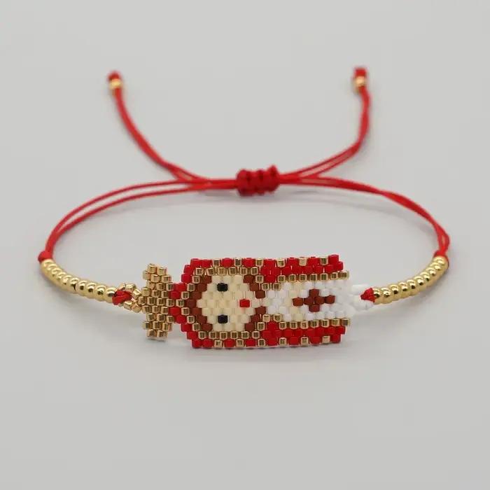 Bracelet perlé tricoté à la main pour femme design bohème simple géométrie occasion spéciale jeunes filles