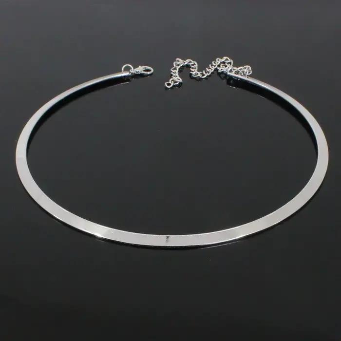 Collier ras du cou vintage punk gothique couleur or argent chaîne lisse bijoux de déclaration mode pour femmes occasions spéciales