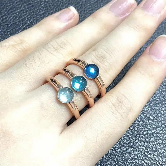 Bague Candy Style en plaqué or rose avec cristal multicolore pour femmes, alliance de mariage et bijoux de mode pour occasions spéciales