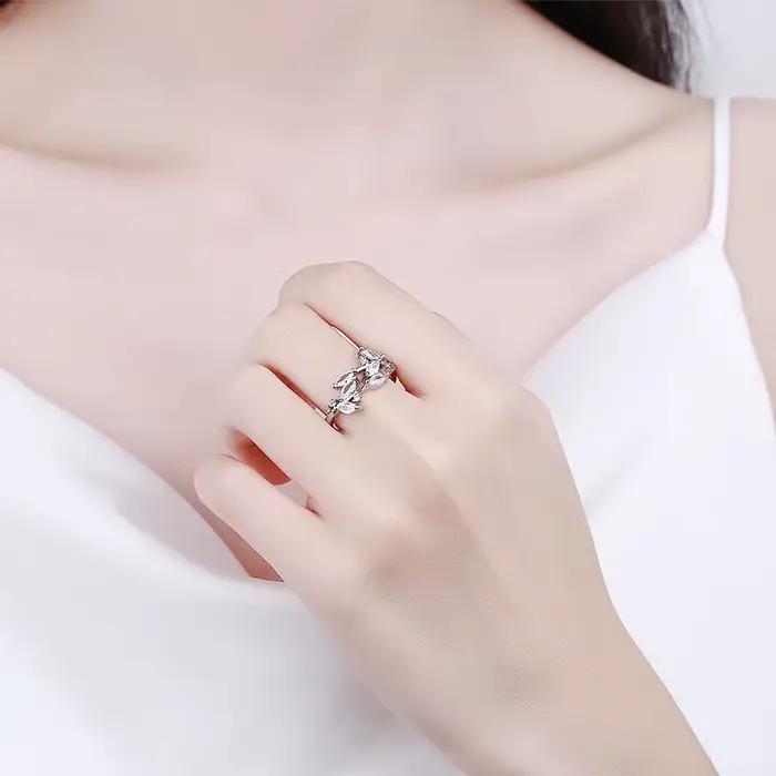 Bague en argent sterling 925 classique avec zircon pour femme, luxueuse, brillante, magnifique, tendance, pour mariage, fête, bijoux pour femme, vente en gros