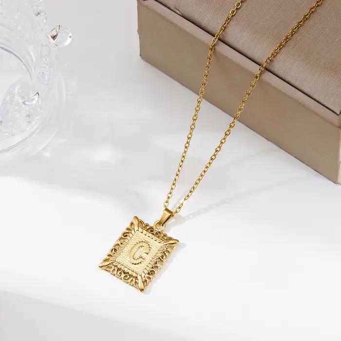 Collier pendentif lettre initiale A-Z pour homme et femme
