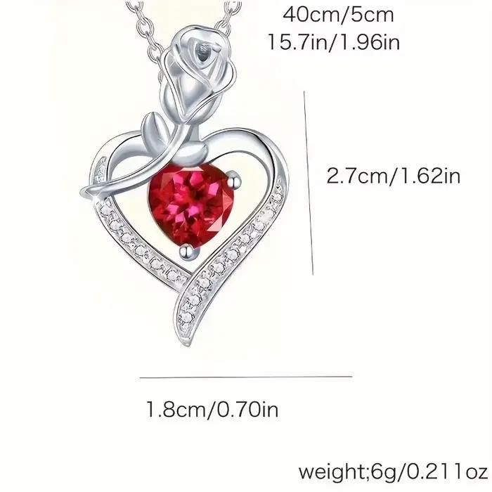 Collier pendentif coeur boîte Rose, cadeau de bijoux je t'aime pour maman, femme, amant, fille, petite amie, meilleur ami de Noël