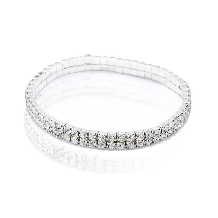 Bracelet de cheville de Tennis en strass pour femmes, chaîne élastique multicouche en cristal sur la jambe, bijoux de plage d'été