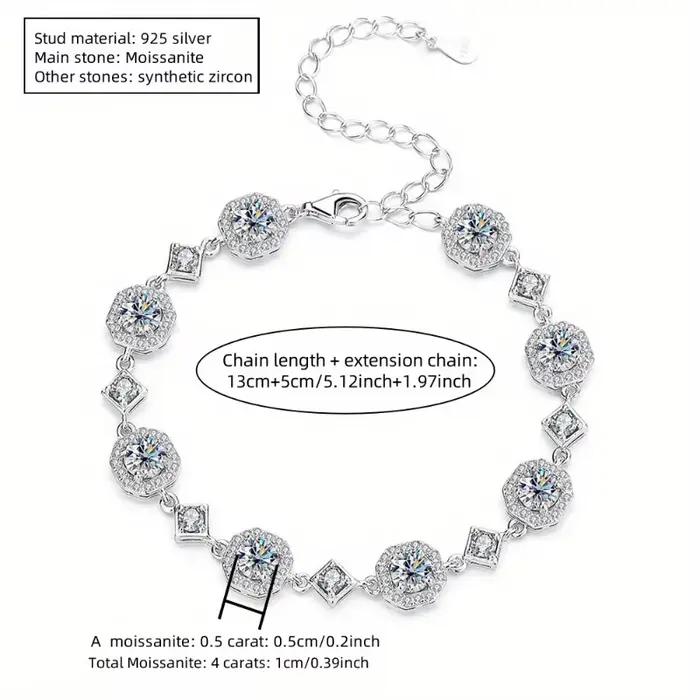 Un bracelet de bijoux de haute qualité au style classique et élégant, en argent sterling 925 et une