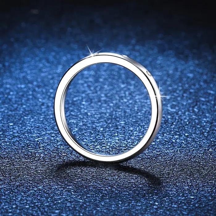 Bague en or blanc véritable pour femme fiançailles engagement moissanite 14K 18K alliance de mariage occasions spéciales anniversaire saint valentin