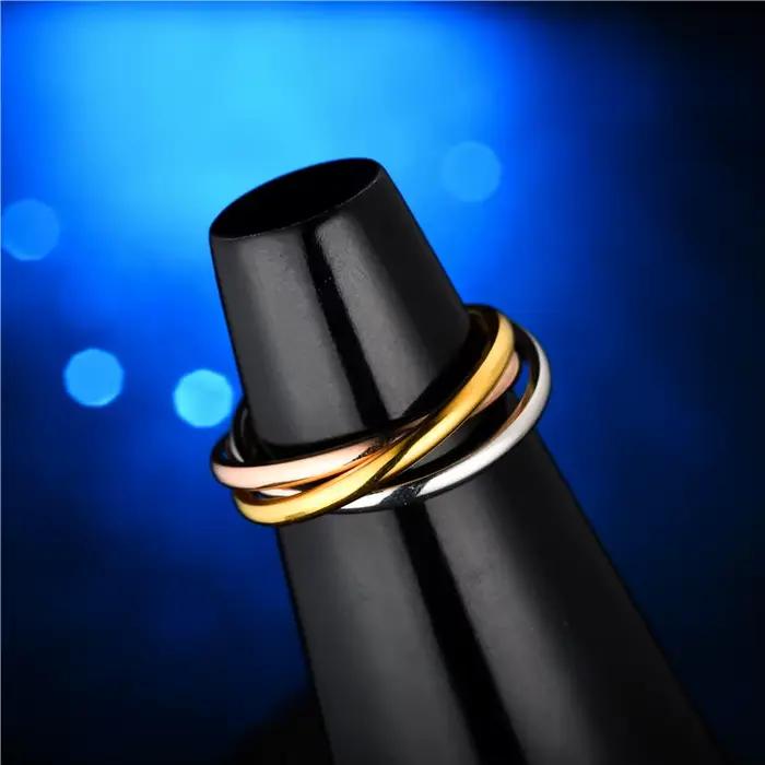 UAGE-Ensemble de Bagues Classiques en Acier Inoxydable pour Femme, Bijoux de Fiançailles, Mariage, 3 Ronds