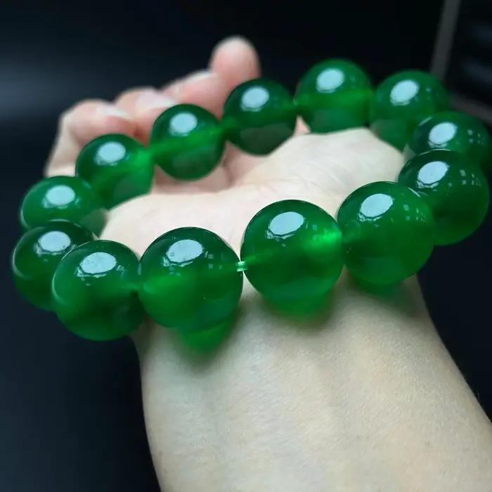 Bracelet en jade vert birman AAA avec motif ancre pour femmes et hommes occasions spéciales paix intérieur elegance naturel