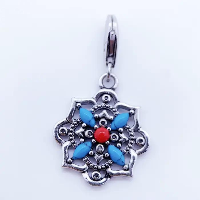 Breloque fleur de Lotus en argent Sterling 925