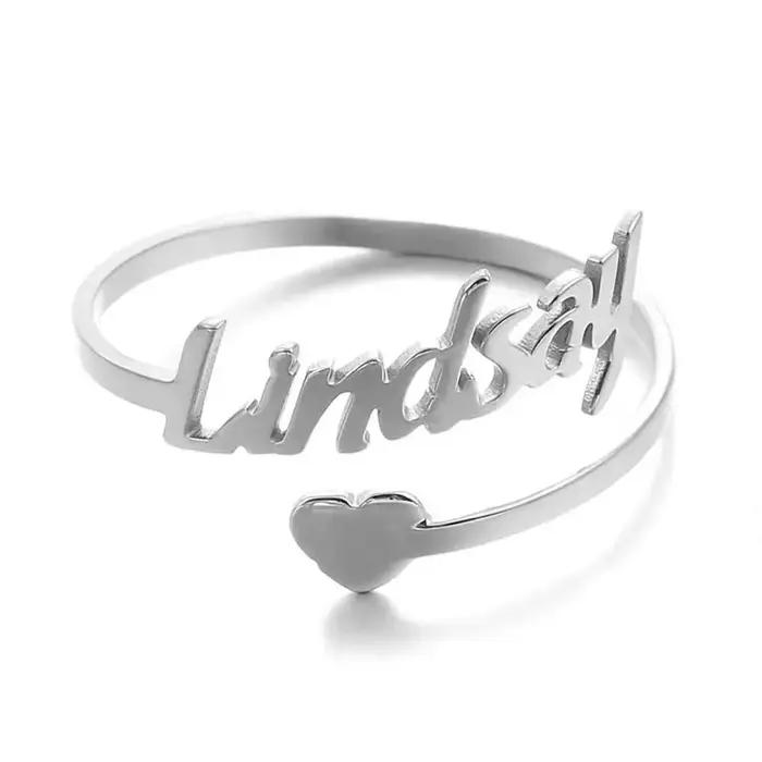 Bague personnalisée avec nom d'amour, bagues de couple pour mariage, anniversaire, engagement, cadeau romantique pour femme occasions spéciales
