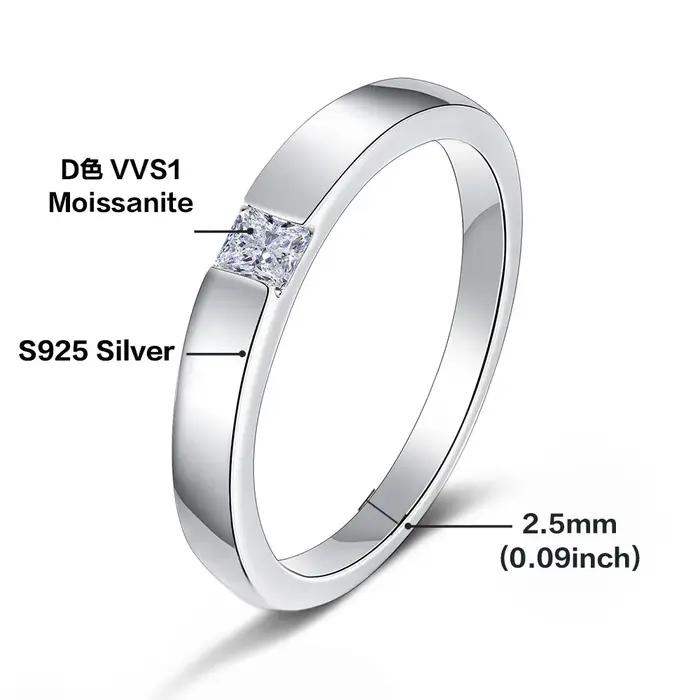 Bague de Couple en or blanc 18 carats pour hommes et femmes