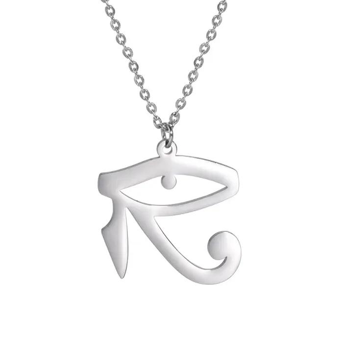 Oeil d'horus egypte chaîne colliers pour femmes hommes en acier inoxydable Ankh croix collier religi