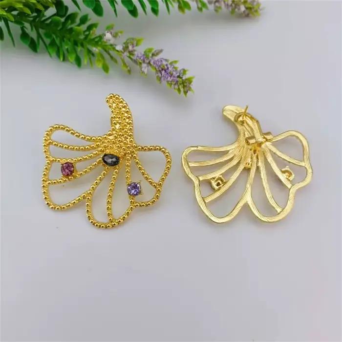 Ensemble de bijoux plaqué or et argent pour femmes, collier avec pierres colorées, bracelet, boucles d'oreilles et bague pour occasions spéciales