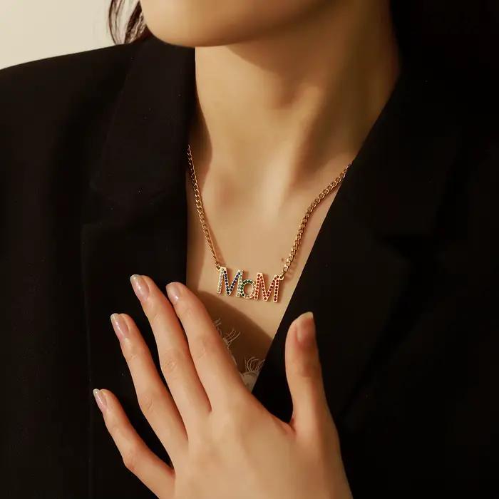 Collier en strass pour maman en or, collier pour mère de la famille avec boîte à roses, collier d'amour, anniversaire de maman, cadeaux de fête des mères